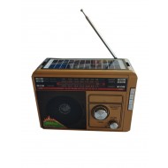 Radio cu panou solar, redare USB si Bluetooth, Lanterna incorporata model Retro